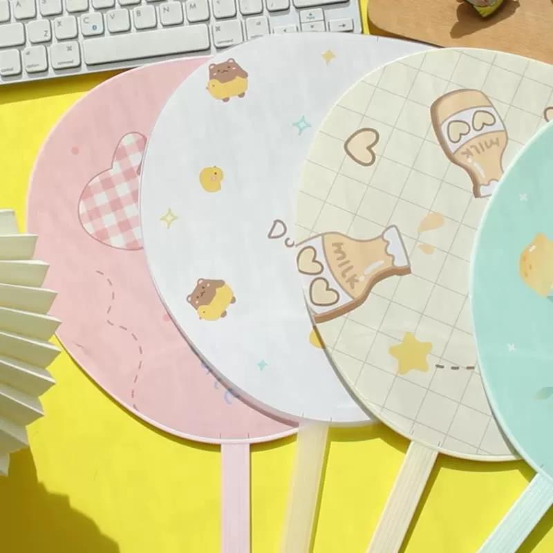 Children's Large Cartoon Fan for Summer, Plastic Fan, Cute Hand-Held Fan for Students, Portable Summer Large Palm Fan