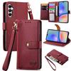 For Samsung Galaxy A06 4G Case RFID Blocking Zipper Pocket Leather Wallet Phone Cover