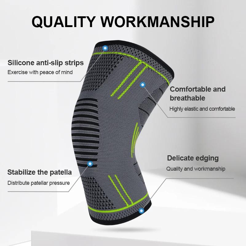 1PCS Compression Knee Support Sleeve Elastic Knee Pads Brace Springs Gym Sports Protector Basketball Volleyball Run