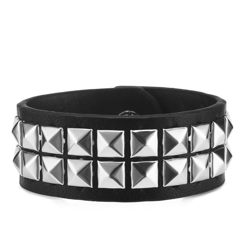 Retro Punk Studded Men's PU Leather Wristband Bracelet