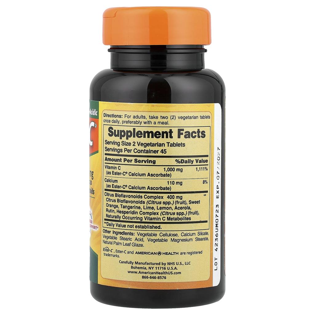 Ester-C® with Citrus Bioflavonoids, Veggie Tablets, 90 Tablets