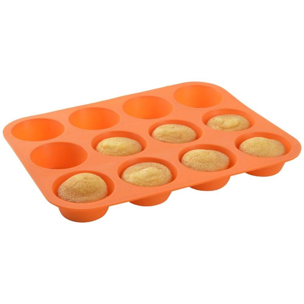Backform für 12 Muffins Cupcakes Cupcakes Silikon Orange SILLINIE ORION 151719