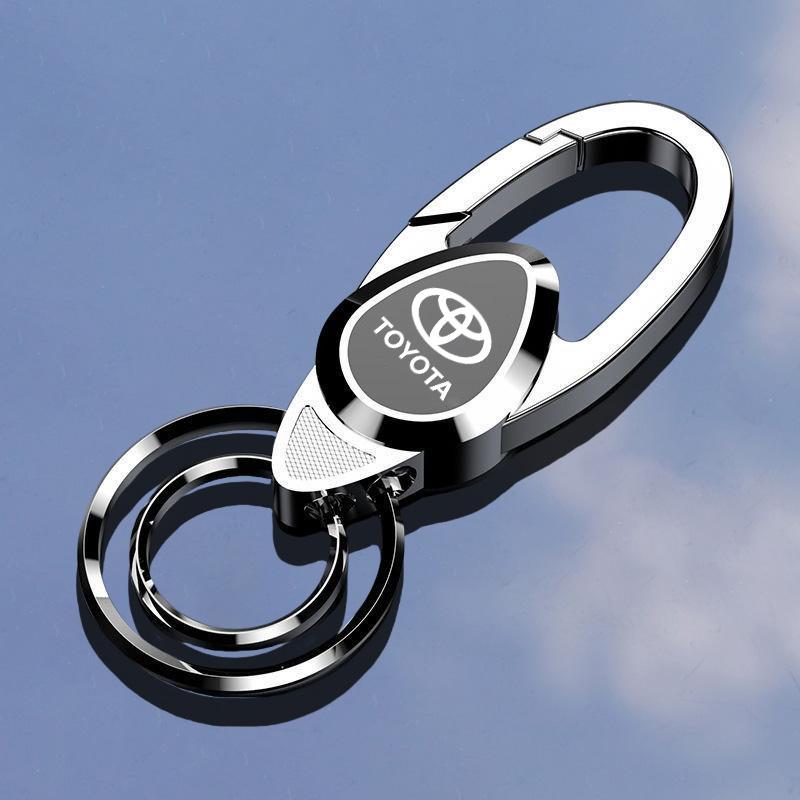 Metal Alloy Logo Keyring Car Keychain For Toyota Yaris Cross Corolla TRD Hybrid Prius CHR Avensis RAV4 Hilux Camry Land Cruiser