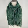 Export Solid Color Crumpled Scarf Women'S Literary And Leisure Cotton And Linen Scarf Versatile Neck Protection Scarf Sunscreen Silk Scarf