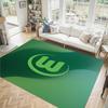 VfL Wolfsburg FC Design Kristall Samt Teppich Gemütlich Nicht?Rutschfester Teppich mit Aufdruck für Schlafzimmer Wohnzimmer Eingang