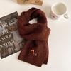Autumn Knitted Pony Cute Wool Scarf for Women Thickened and Warm Korean Style Scarf Versatile Pony Embroidered Small Scarf