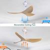 Disponibile in stock USA Ventilatore da soffitto smart moderno da 52 pollici con 3 pale in legno, senza luci, con telecomando