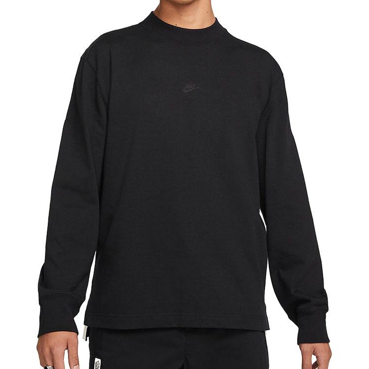 Nike Logo Print Loose Long Sleeve Crew Neck T-Shirt Unisex Tops Black DD7029-010