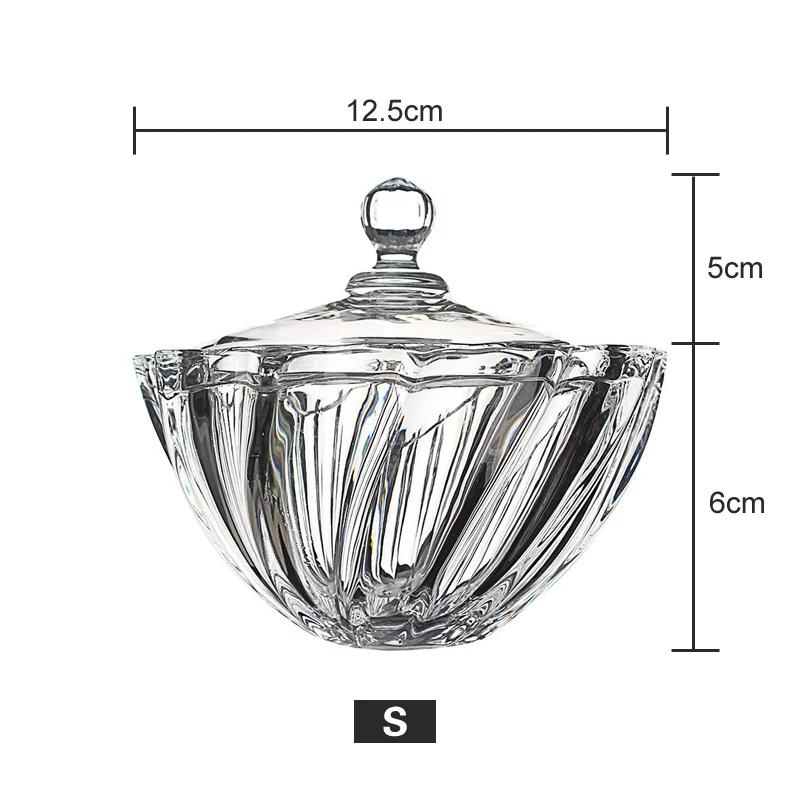 Überdachte Vorratsdose für den Haushalt, Bonbondose aus Kristallglas mit Deckel, kreative Persönlichkeit, Mode, kleiner, zarter Obstteller aus Glas
