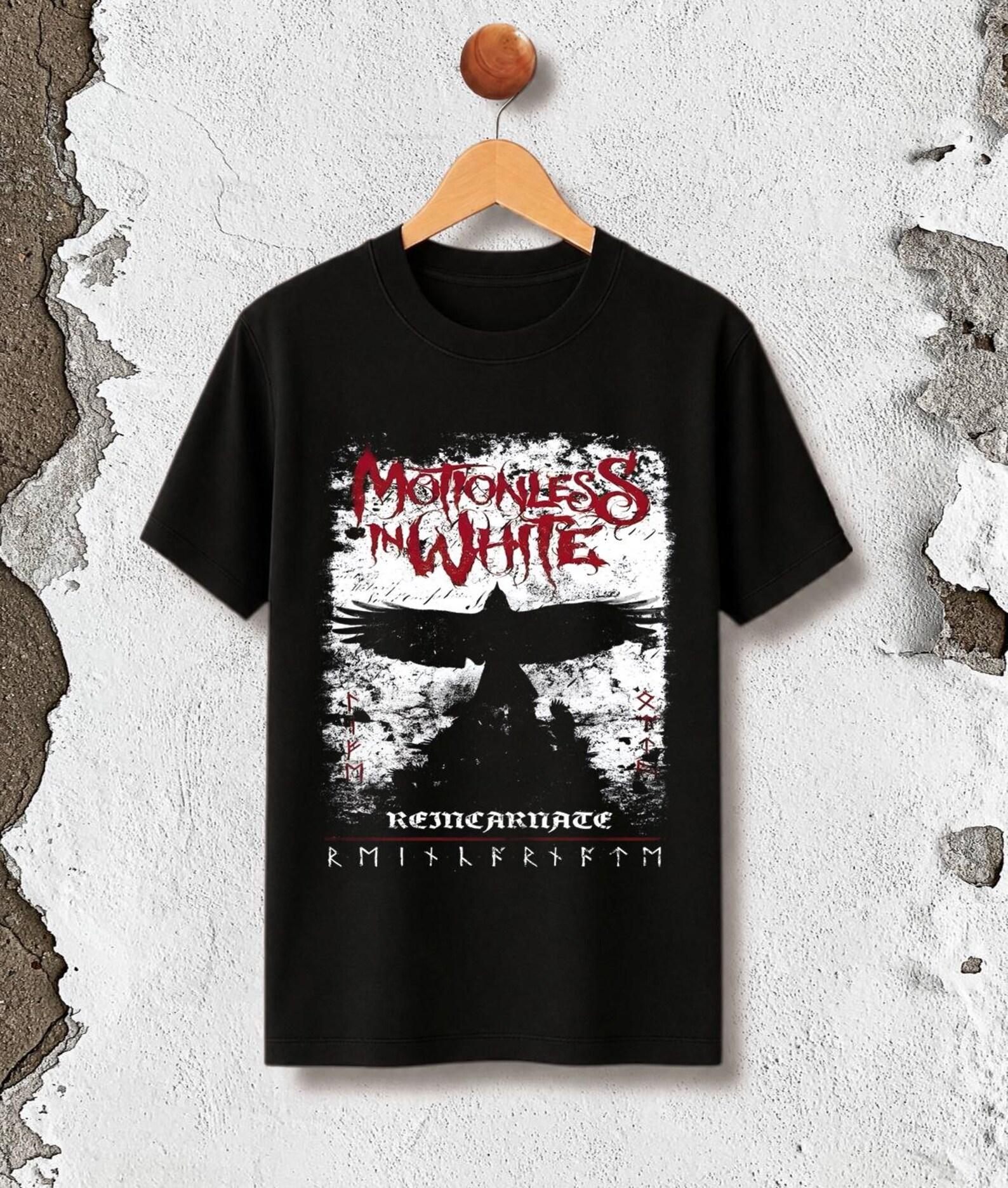 Motionless In White Shirt, Reincarnate Graphic Tee, Dark Metalcore Band Merch M