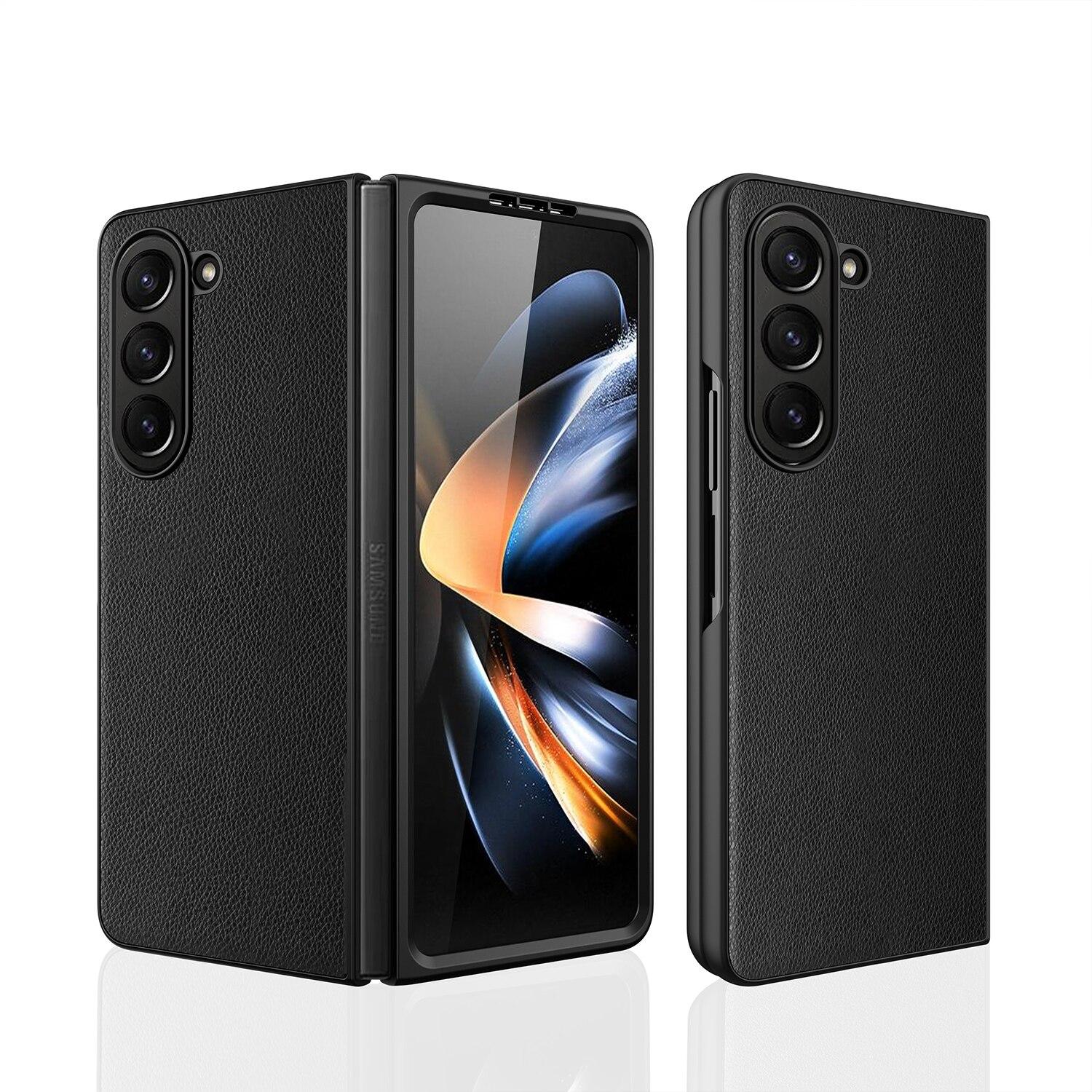 

Деловой кожаный матовый чехол-сумка для Samsung Z Fold 5 5G Fold4 Fold3 Fold5 Fold 3 4 Zfold5, чехол с защитой от отпечатков пальцев for Samsung Z Fold 5 чёрный