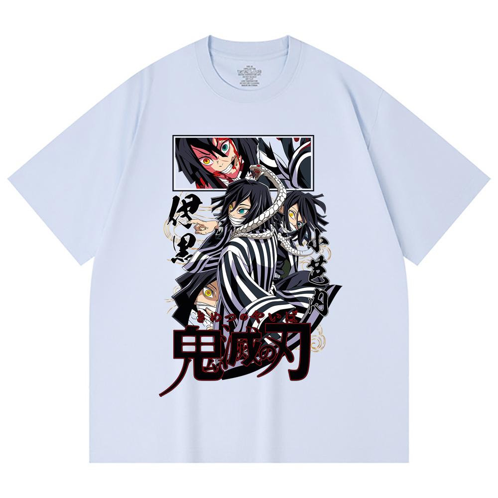230 Gsm 100% Cotton Demon Slayer V95 Iguro Print Unisex Heavy Cotton T Shirt