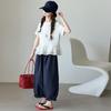 Girls' Lace Half-Sleeve Top & Nine-Point Bloomer Summer Set - Korean Style