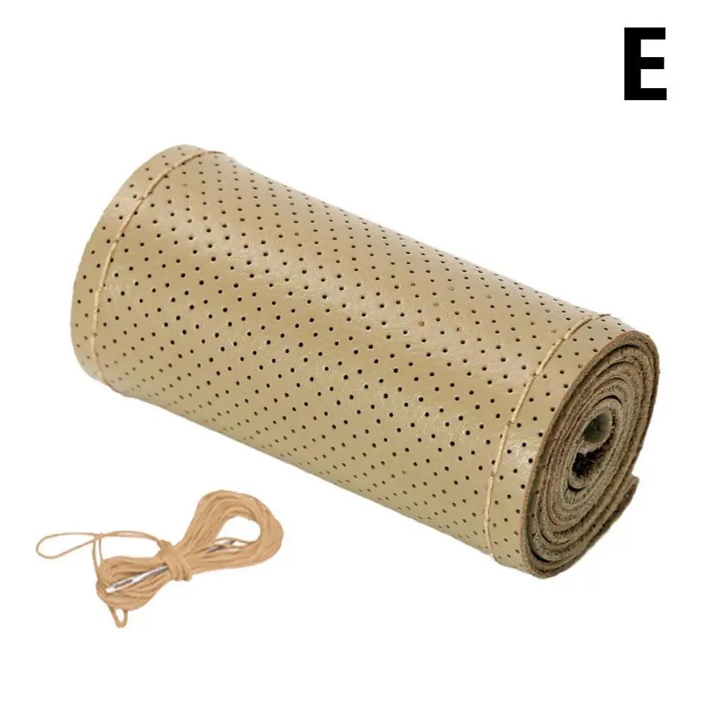 Piese auto interioare consumabile cusute manual din piele ghidon husă volan respirabilă din piele husă universală anti-alunecare S9X2