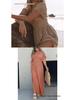 Summer V-neck Batwing Sleeve Elastic Waist Split Long Dress