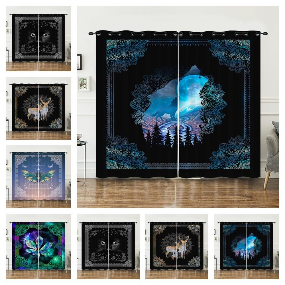 Curtains Animal Texture Deer Curtains Bedroom Living Room Blackout Curtain Perforated
