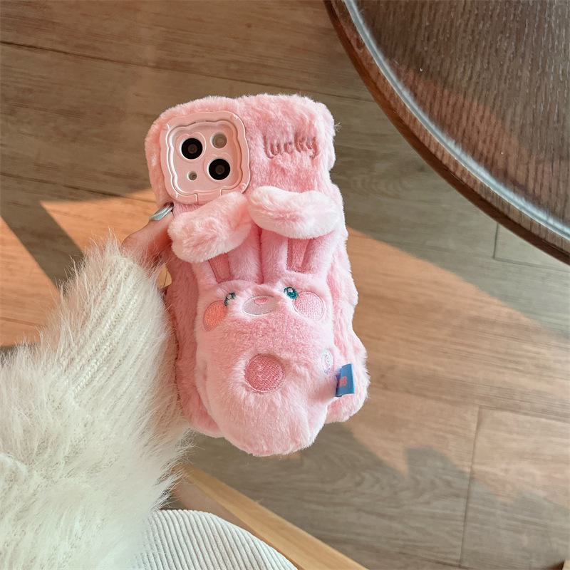 

Мягкий чехол для телефона Apple 15 Promax с милым рисунком кролика и защитой от падения iPhone 15 Pro Max