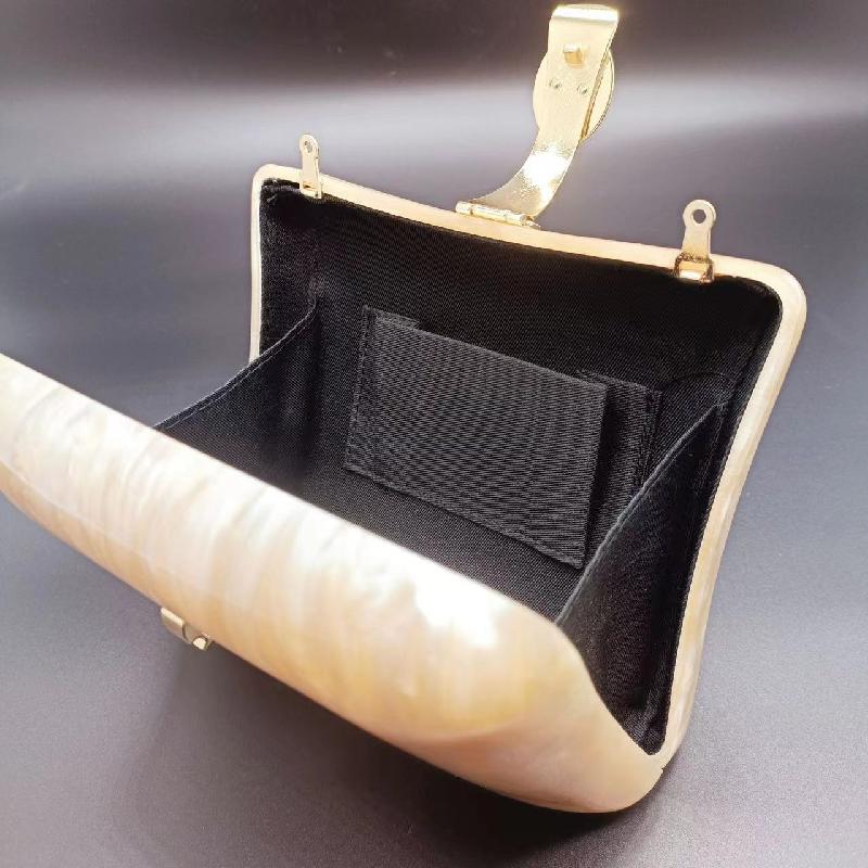 Women's Bag Crossbody Chain Acrylic Shell Square Shoulder Box Small Pearl Summer Evening Wedding Bags Travel Gold Clutch Ball