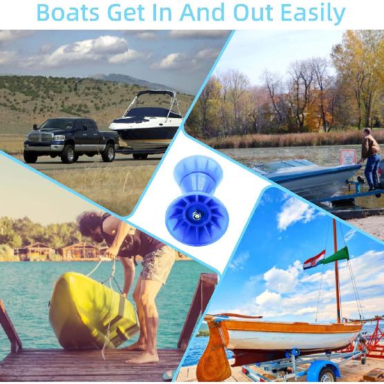 3inch/4inch Boat Trailer Roller Bow Stop with 1/2" Shaft Bow Stop for Boat Trailers Blue Bow Roller.
