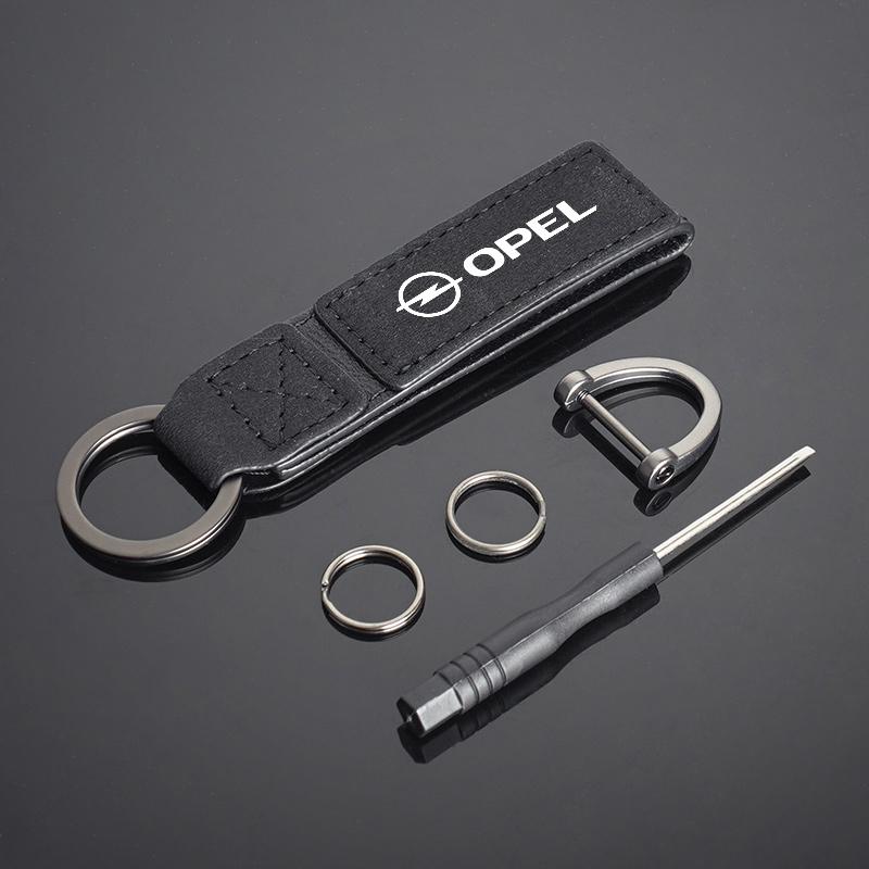 

Suede Car Keychain 360 Degree Rotating Horseshoe Buckle KeyRings For Opel Astra G H J K F Corsa D Zafira B Insignia Mokka Regal