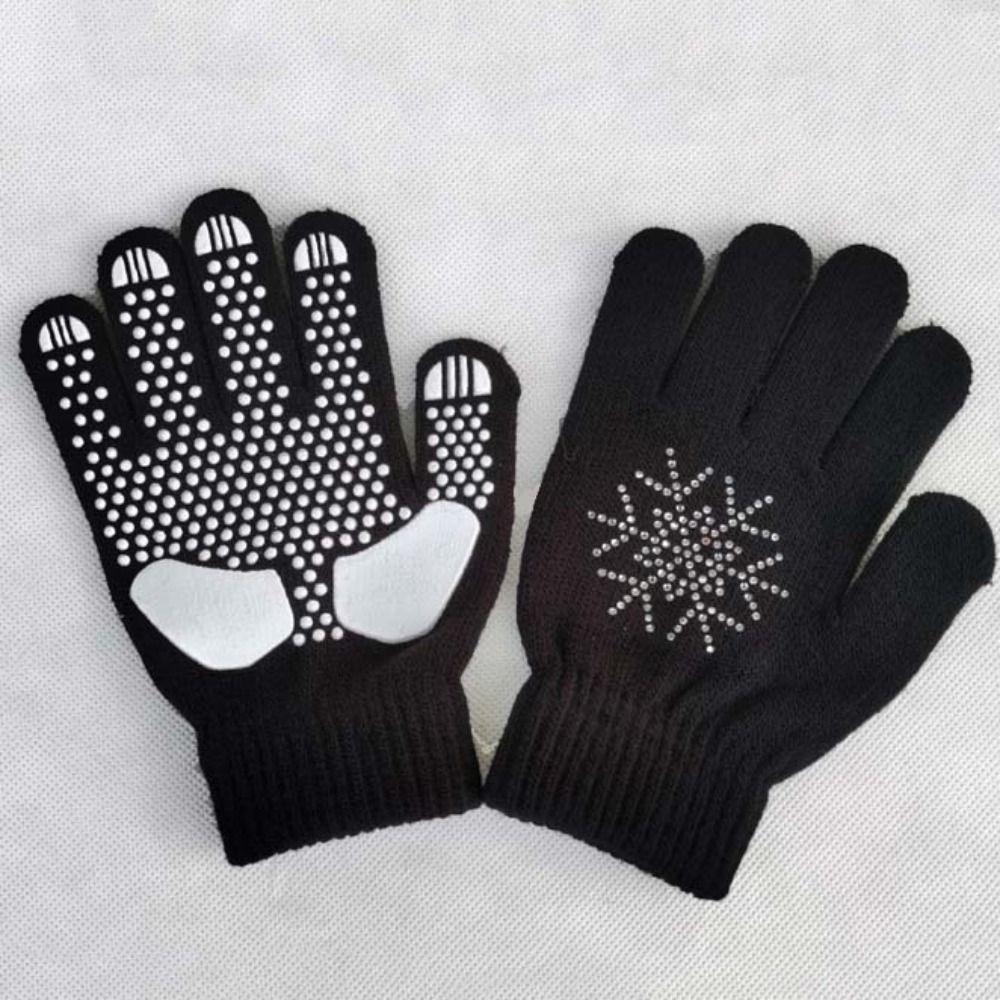 Thermal Safety Ice Skating Gloves Rhinestone Kids Skating Mittens Figure Skating Gloves Kids Adult