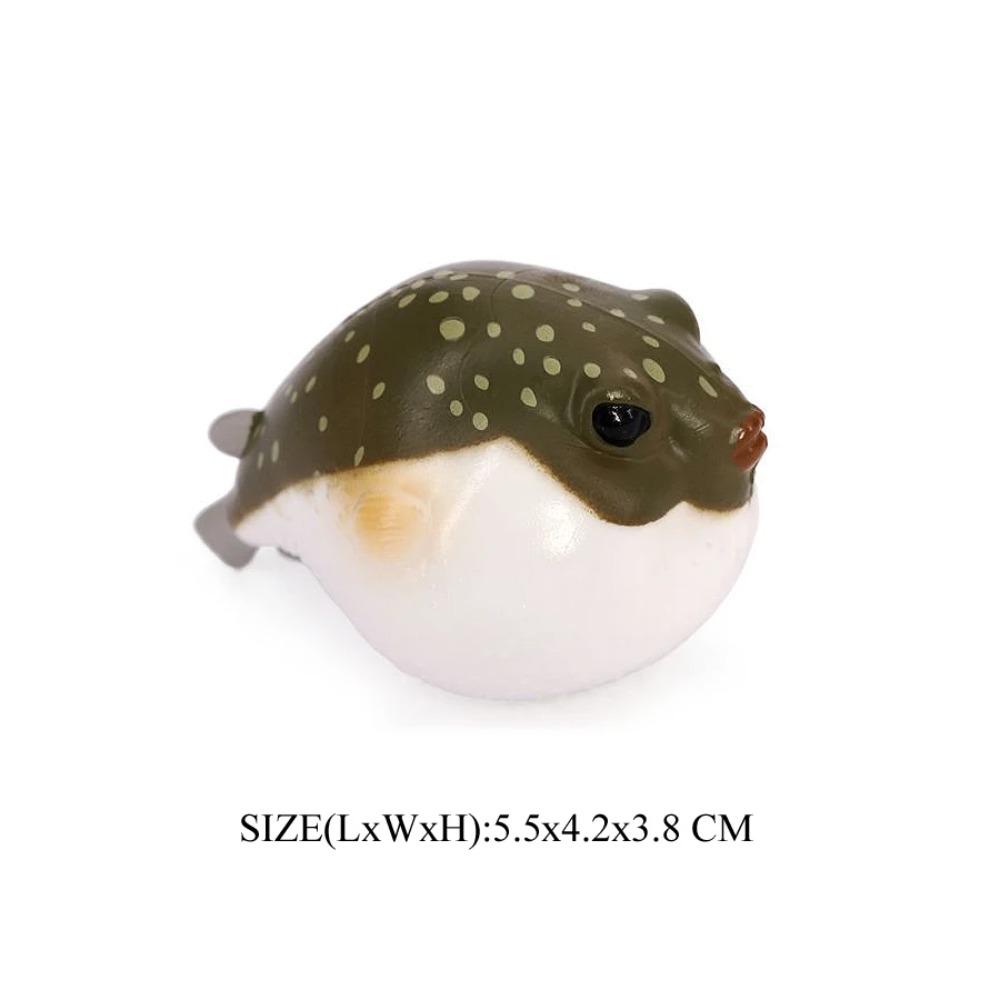 Realistic Pufferfish Model Ocean Sea Life Marine Animal Aquarium Ornament Cognitive Action Figure Educational Toy for Kids