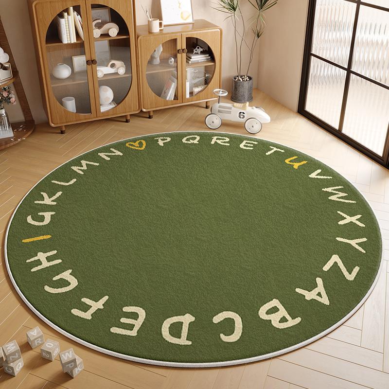 Round Simple Dirty Resistant Floor Mat Living Room Carpet Bedroom Footrest Absorbent Carpet Bathroom Floor Mat