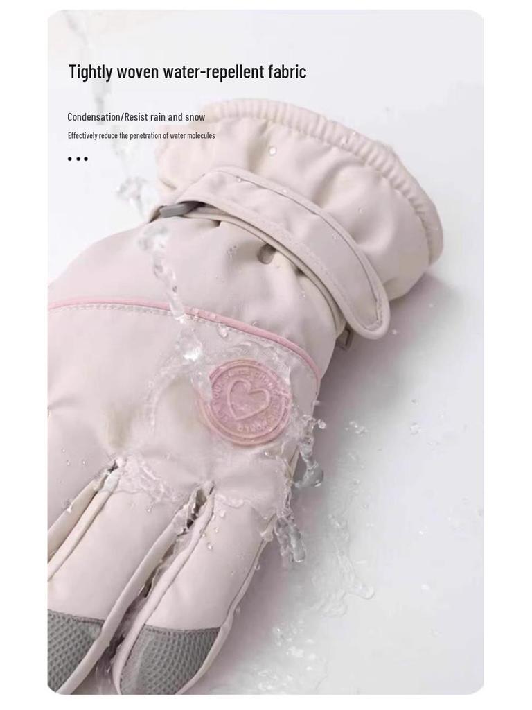 Women's Ski Gloves 2025: Velvet-Lined, Warm, Touchscreen Electric Bike Gloves for Autumn/Winter.