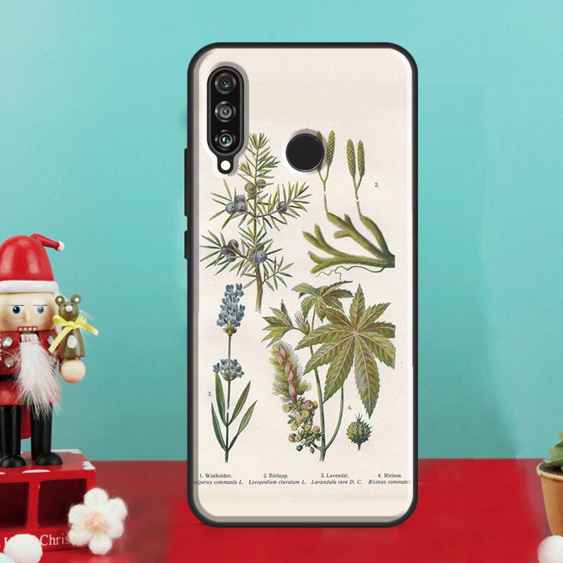 Botanical Drawings Flowers Plants For Huawei Nova 12i 12s 11i 5T Y90 Y70 Y60 Y61 Y91 Y72 9 10 SE P60 Pro P20 P30 P40 Lite Case