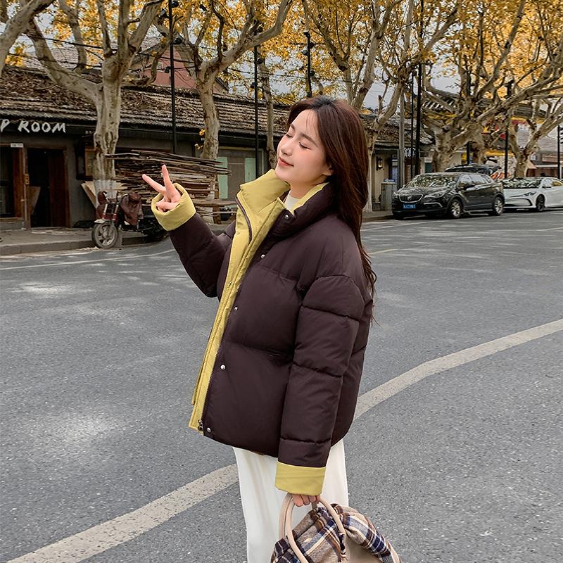 Autumn Winter Thicken Warm Parka Women Casual Solid Color Loose Short Jackets Outwear