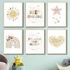 Cartoon Sun Stars Heart Rainbow Butterfly Nursery Nordic Posters Wall Art Canvas Painting Wall Pictures For Baby Kids Room Decor