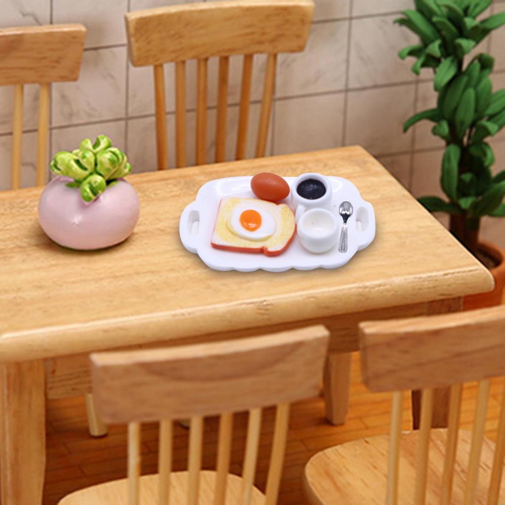 1:12 Dollhouse Miniature Breakfast Set Breakfast Bread Egg Set for Decor