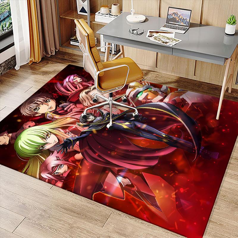 Anime Code Geass Printed Absorbent Washable Carpet,Non-Slip Bathroom Mats,Kitchen Rugs,Living Room Entrance,Camping Picnic Rugs