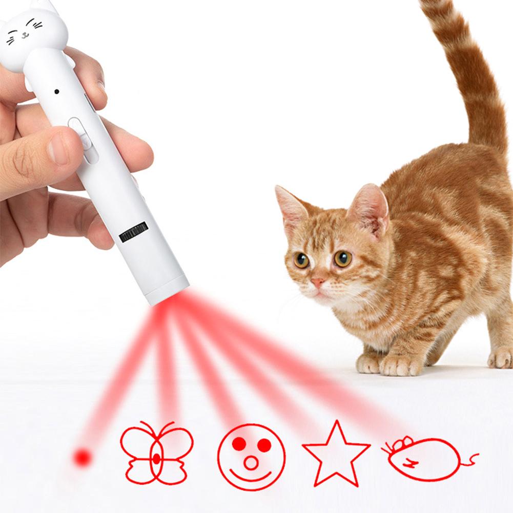 Cat Funny Stick with Infrared  Light Pattern Projection Cat Toy USB Charging Cat Funny Pen for Kitten Training Exercise