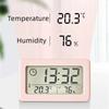Hygrometer Digital Clock Battery Powered Timepiece Portable Desktop Clock 12/24H Wall. Temperature and Humidity Thermometer Home