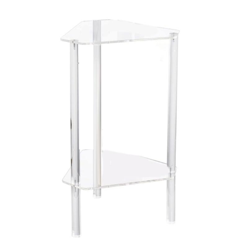 Acrylic Coffee Table Clear Multipurpose Furniture Sturdy Side Table Transparent Desk Polygonal Shape Bedroom Nightstand