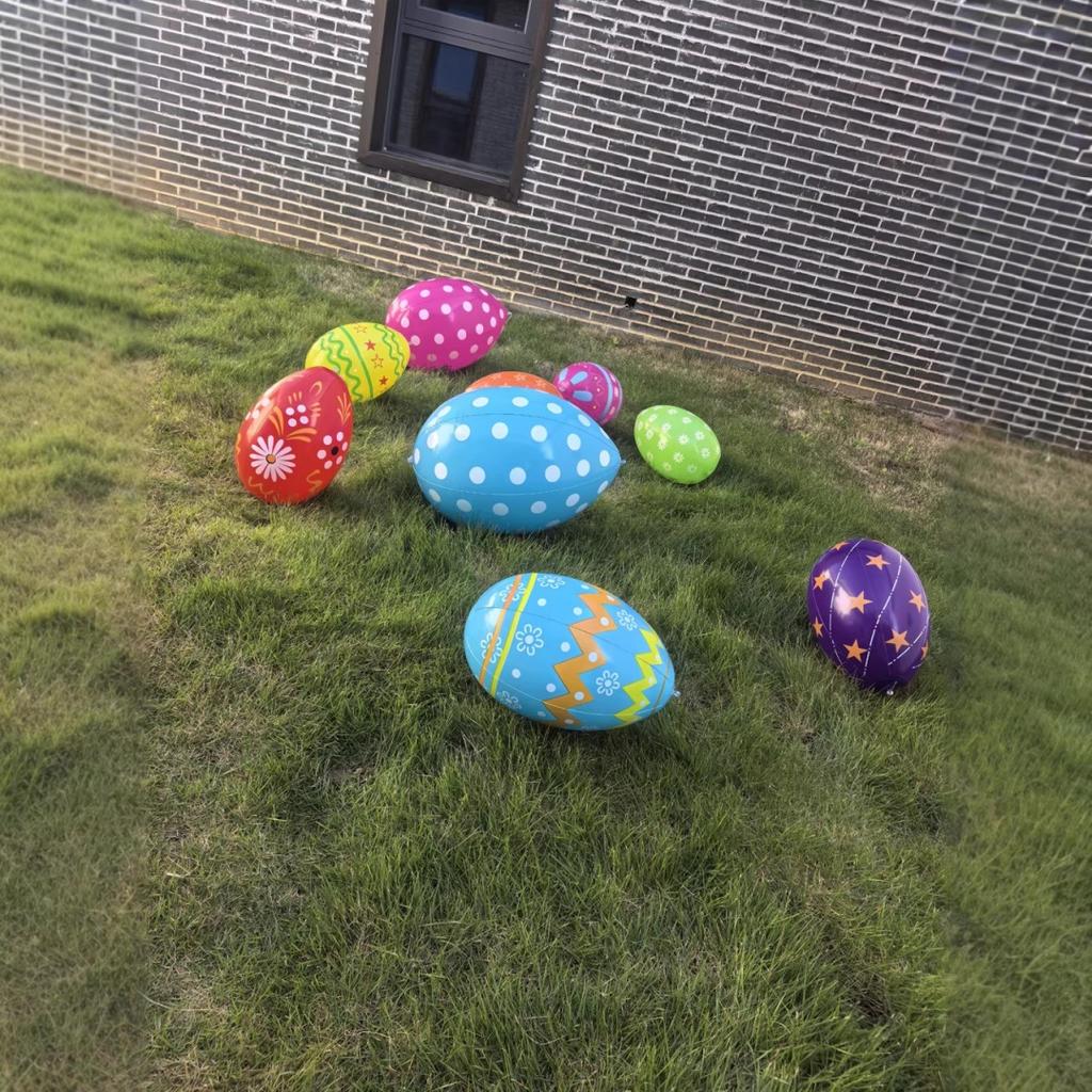 16 Inch Easter Inflatable Ball Outdoor Giant Balloon PVC Balls Pendant Reusable Yard Garden Ornament Easter Party Decoration