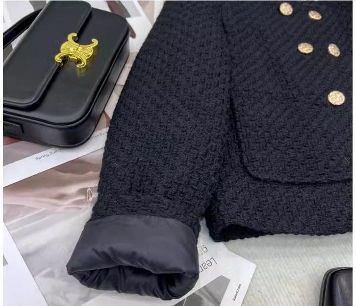 Damska pikowana kurtka puchowa w tweedowym stylu, pachnąca: Edycja Jesień/Zima