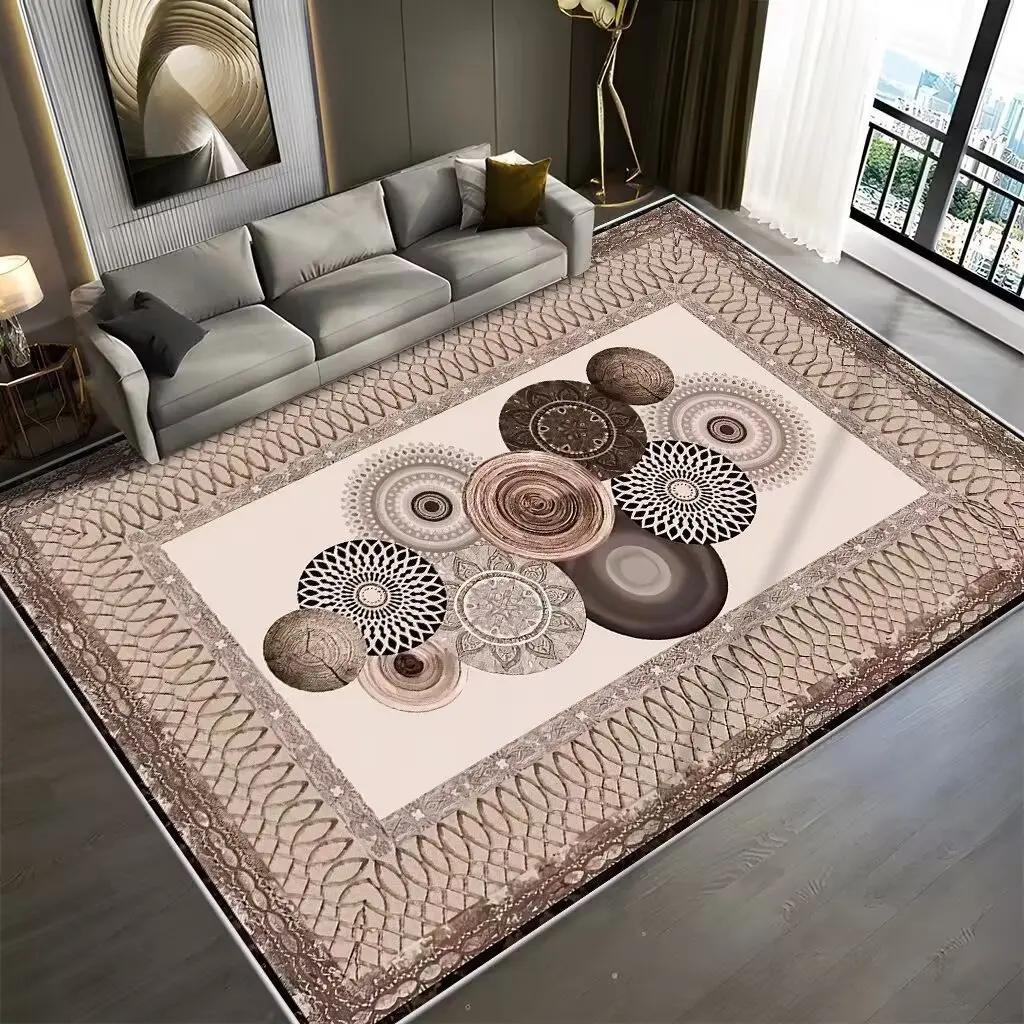 Luxury Rugs and Carpets for Living Room Decoration Elastic Mat Bedroom Carpet Home Decor Non Slip Floor Mats Machine Washable