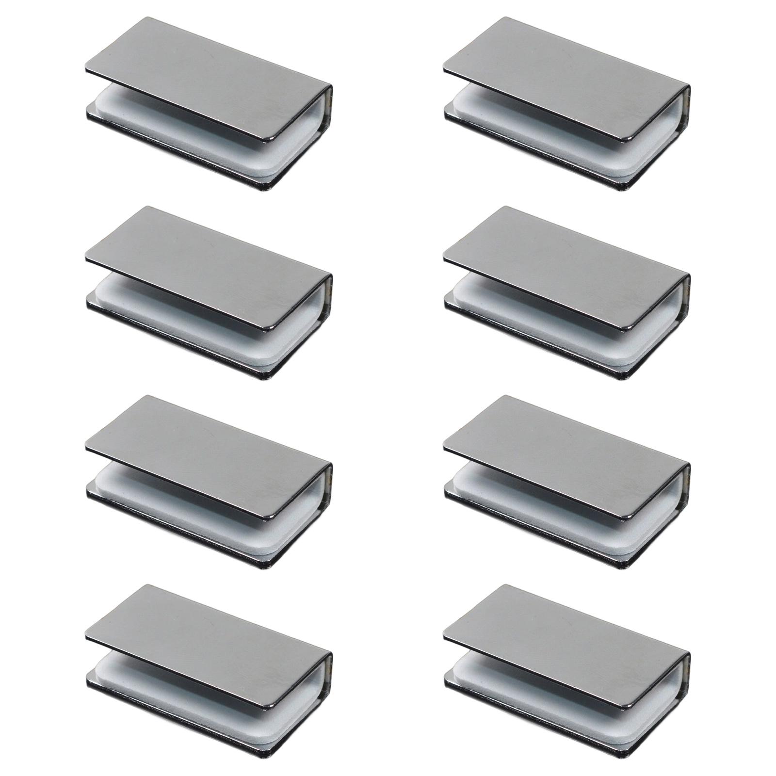 

Набор из 8 прочных магнитных железных защелок для стеклянного шкафа, регулируемый безрамный зажим для фиксации двери, запасные части A