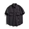 Camisas Cargo de Manga Corta con Cuello Vintage de Talla Grande para Hombre Chaqueta Informal Holgada Ropa Urbana Masculina