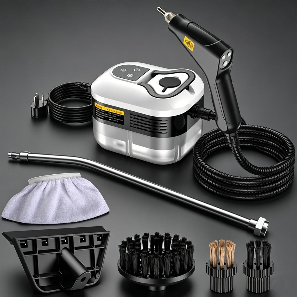 1500W Portable Steam Washer High Temperature Pressurized Steam Cleaning Machine with 6 Steam Levels for Home Car Kitchen More