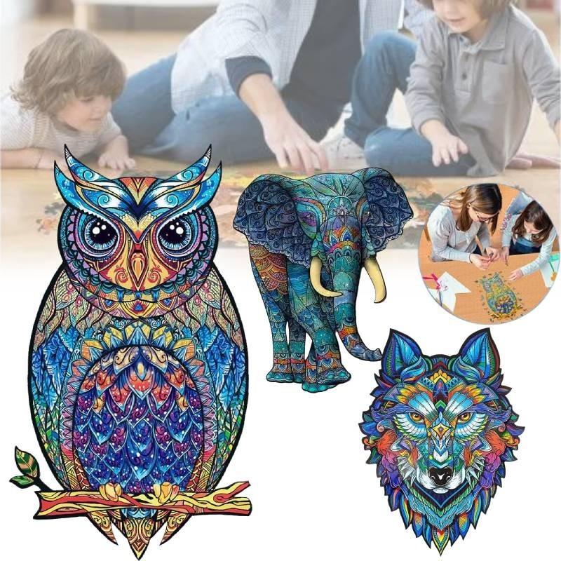 Unique Adult Wooden Puzzle With Intricate Animal Shapes Perfect For Stress Relief