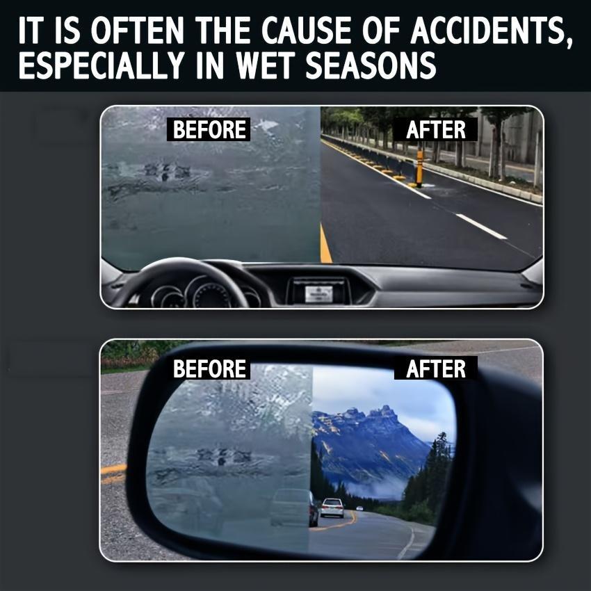 Car Rearview Mirror Rain Repellent Coating, Anti-Fog & Water Repel Glass Treatment for Windshield Side Windows Long-Lasting Hydrophobic Nano Coating