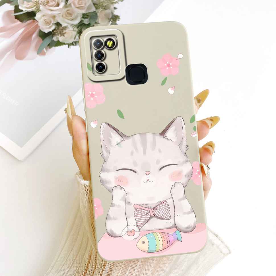 For Infinix Hot 10 Lite X657B Case Cute Cartoon Cat Print Silicone Back Cover For Infinix Hot 10Lite Phone Protection Cases