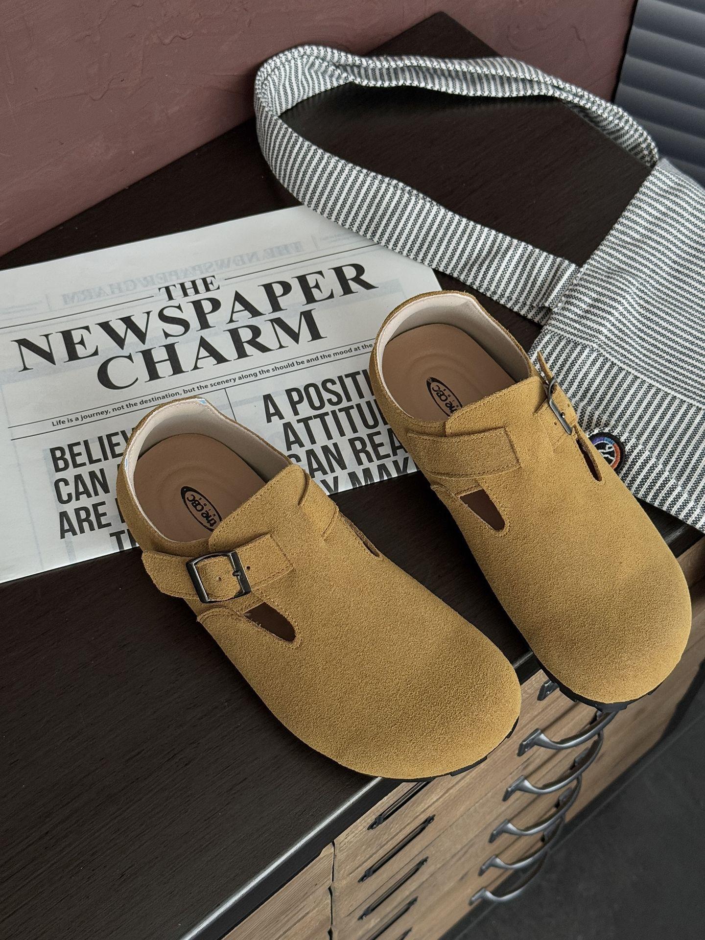 

XSHX Adult Boken | First layer cashmere leather women s shoes leather shoes Velcro retro versatile casual 40