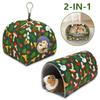 2Pcs Guinea Pig House Polyester Cute Cartoon Rabbit Squirrel Mini Cage Small Animal Toy Pet Sleeping Bed Hamster Tunnel Soft Mat