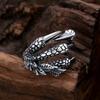 Adjustable Open Ring Men Women Sterling Dragon Claw Design Vintage Retro Statement Jewelry