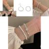 Trendy Summer 2024 Silver Pearl Bracelet Stylish Geometric Design For Women