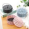 Wrought Iron Mosquito Coil Holder with Lid - Fireproof, Anti-Scald Incense Burner for Indoor Use.